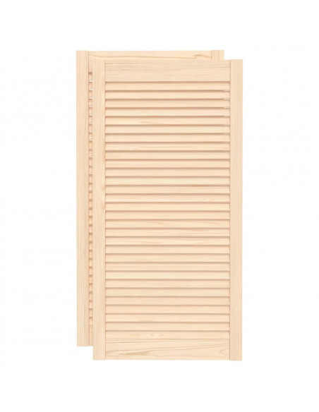 Ante con Design a Lamelle 2 pz 99,3x49,4 cm in Legno di Pino
