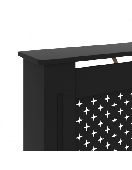 Copertura per Radiatore Nera 112x19x81,5 cm in MDF
