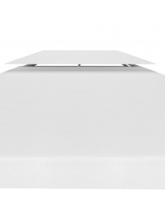 Copertura Superiore per Gazebo a 2 Strati 310 g/m² 4x3 m Bianca