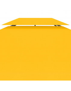 Copertura Superiore per Gazebo a 2 Strati 310 g/m² 4x3 m Gialla