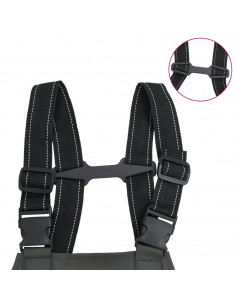 Wader da Pesca con Pettorina e Stivali Verde Scuro Taglia 44