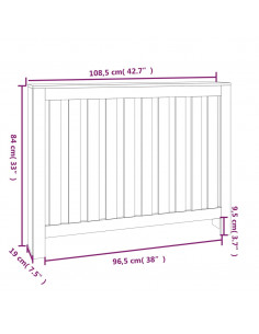 Copertura Termosifone 108,5x19x84 cm in Legno Massello di Pino