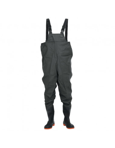 Wader da Pesca con Pettorina e Stivali Verde Scuro Taglia 40