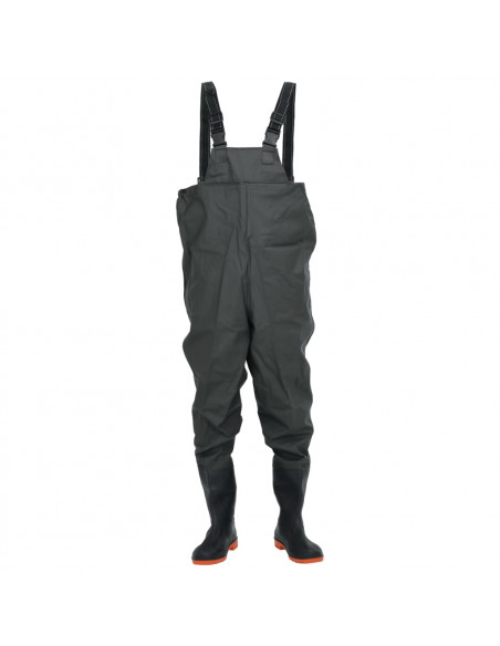 Wader da Pesca con Pettorina e Stivali Verde Scuro Taglia 40