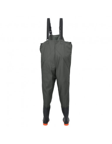 Wader da Pesca con Pettorina e Stivali Verde Scuro Taglia 41