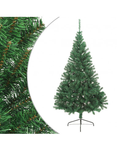 Albero di Natale Artificiale Metà con Supporto Verde 240 cm PVC