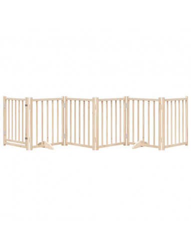 Cancello per Cani Pieghevole 6 Pannelli 300 cm Massello Abete