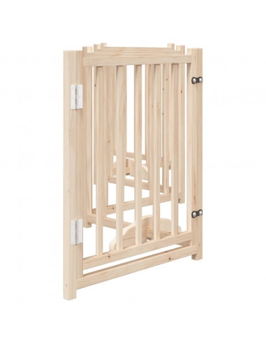 Cancello per Cani Pieghevole 6 Pannelli 300 cm Massello Abete