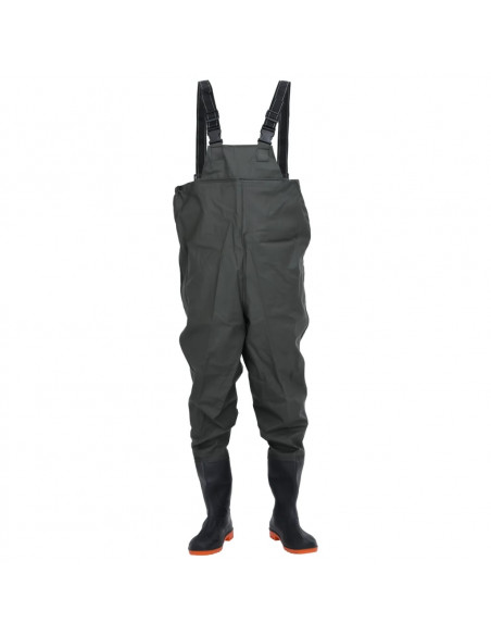 Wader da Pesca con Pettorina e Stivali Verde Scuro Taglia 45