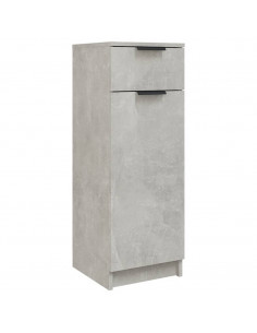 Armadio da Bagno Grigio Cemento 32x34x90cm in Legno Multistrato 2
