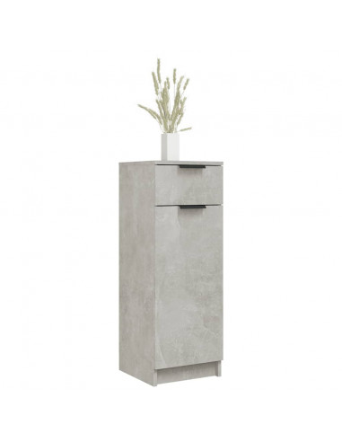 Armadio da Bagno Grigio Cemento 32x34x90cm in Legno Multistrato