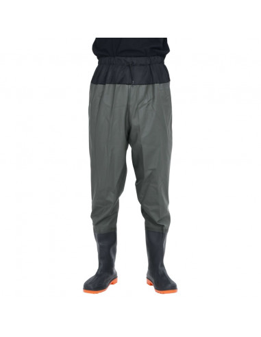 Wader da Pesca alla Vita con Stivali Verde Scuro Taglia 40