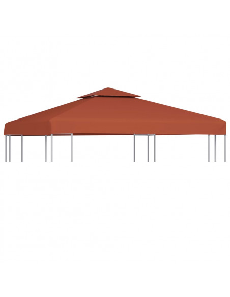 Copertura Superiore Gazebo a 2 Strati 310g/m² 3x3m Terracotta