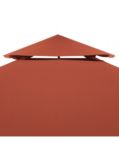 Copertura Superiore Gazebo a 2 Strati 310g/m² 3x3m Terracotta