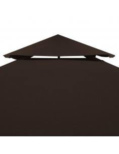 Copertura Superiore per Gazebo a 2 Strati 310g/m² 4x3m Marrone 2