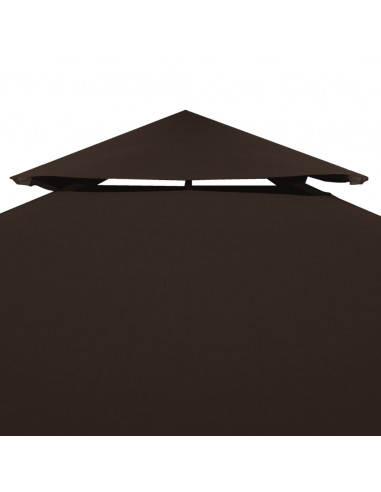 Copertura Superiore per Gazebo a 2 Strati 310g/m² 4x3m Marrone