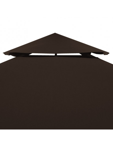 Copertura Superiore per Gazebo a 2 Strati 310g/m² 4x3m Marrone