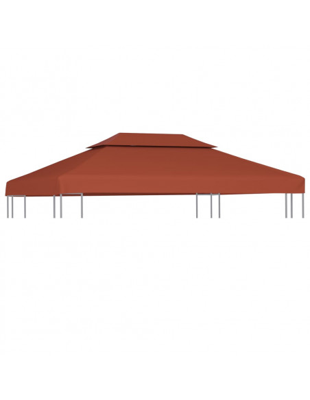Copertura Superiore Gazebo a 2 Strati 310g/m² 4x3m Terracotta