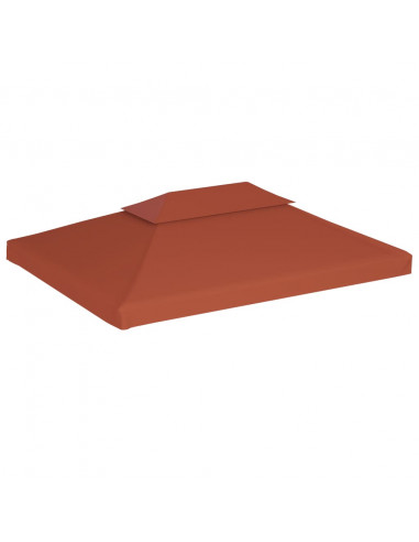 Copertura Superiore Gazebo a 2 Strati 310g/m² 4x3m Terracotta