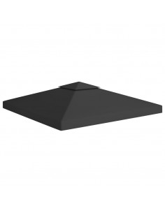 Copertura Superiore per Gazebo a 2 Strati 310 g/m² 3x3 m Nera 2