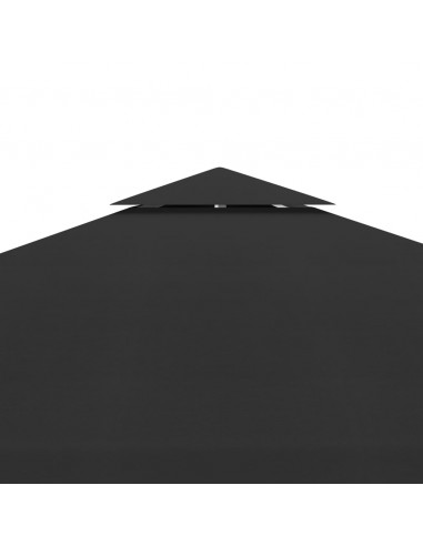 Copertura Superiore per Gazebo a 2 Strati 310 g/m² 3x3 m Nera