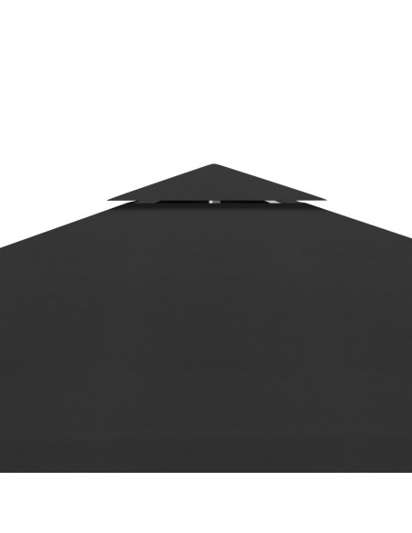 Copertura Superiore per Gazebo a 2 Strati 310 g/m² 3x3 m Nera
