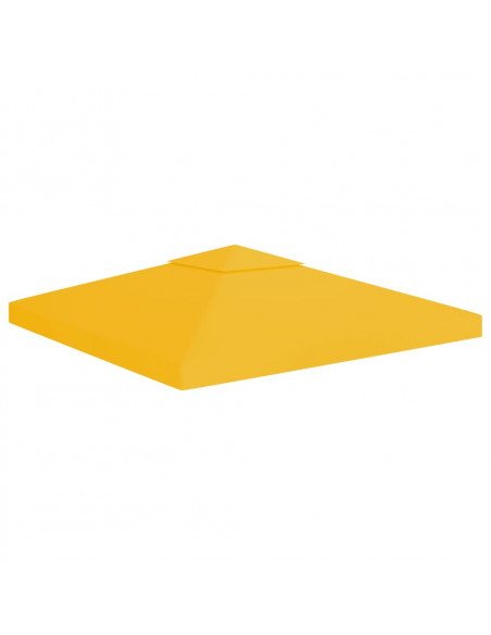 Copertura Superiore per Gazebo a 2 Strati 310 g/m² 3x3 m Gialla