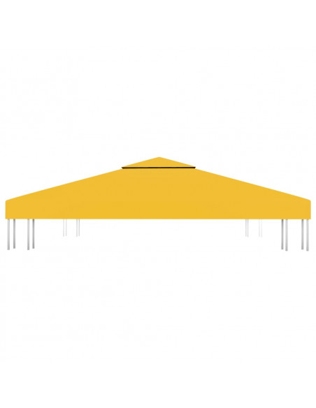 Copertura Superiore per Gazebo a 2 Strati 310 g/m² 3x3 m Gialla