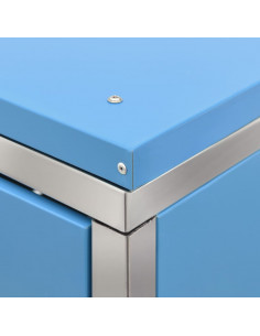 Copri Bidoni Pattume Quadruplo 276,5x77,5x112,5 cm Acciaio Inox