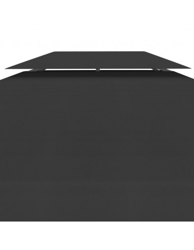 Copertura Superiore per Gazebo a 2 Strati 310 g/m² 4x3 m Nera