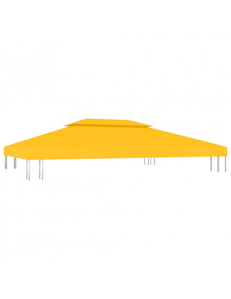 Copertura Superiore per Gazebo a 2 Strati 310 g/m² 4x3 m Gialla