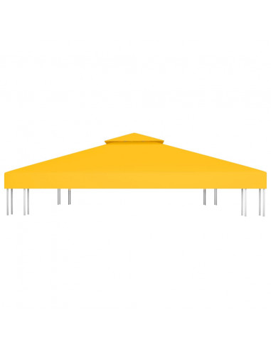 Copertura Superiore per Gazebo a 2 Strati 310 g/m² 4x3 m Gialla