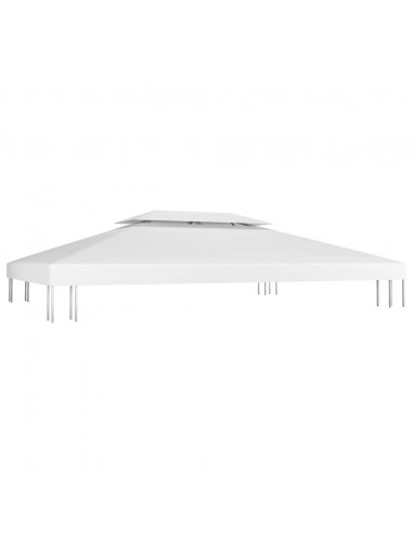 Copertura Superiore per Gazebo a 2 Strati 310 g/m² 4x3 m Bianca
