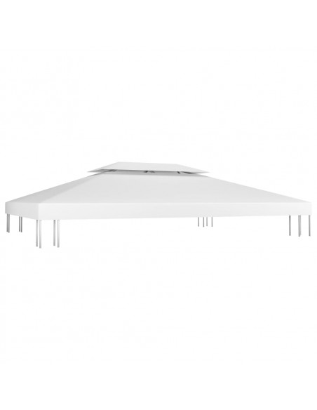 Copertura Superiore per Gazebo a 2 Strati 310 g/m² 4x3 m Bianca