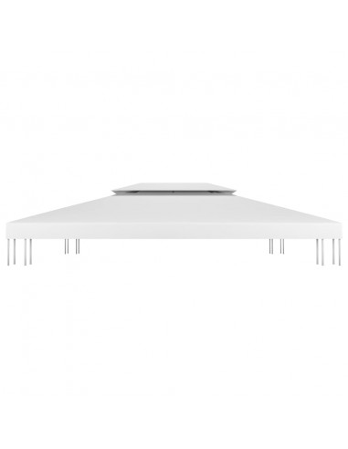 Copertura Superiore per Gazebo a 2 Strati 310 g/m² 4x3 m Bianca