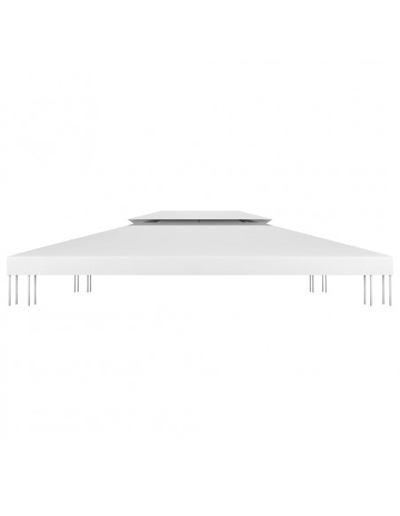Copertura Superiore per Gazebo a 2 Strati 310 g/m² 4x3 m Bianca