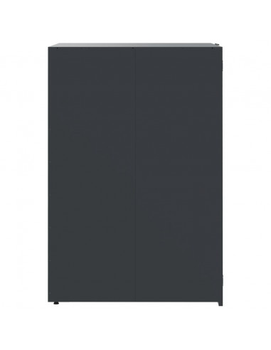 Copribidone con Ruote 4 Bidoni Antracite 276x79x117cm Acciaio