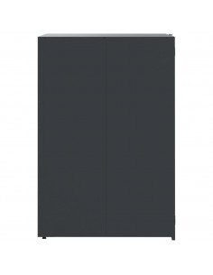 Copribidone con Ruote 5 Bidoni Antracite 345x79x117cm Acciaio