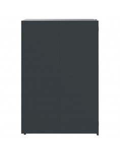 Copribidone con Ruote 6 Bidoni Antracite 414x79x117cm Acciaio