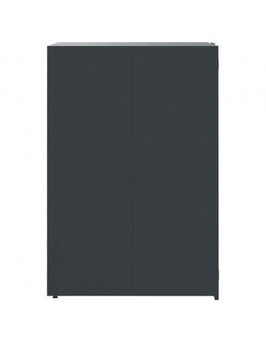Copribidone con Ruote 6 Bidoni Antracite 414x79x117cm Acciaio