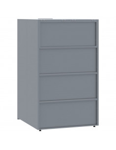 Copribidone con Ruote Bidone Singolo Grigio 69x79x117cm Acciaio