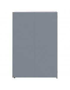 Copribidone con Ruote per 2 Bidoni Grigio 138x79x117cm Acciaio