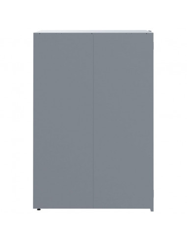Copribidone con Ruote per 3 Bidoni Grigio 207x79x117cm Acciaio