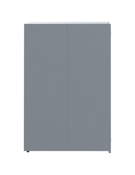 Copribidone con Ruote per 3 Bidoni Grigio 207x79x117cm Acciaio