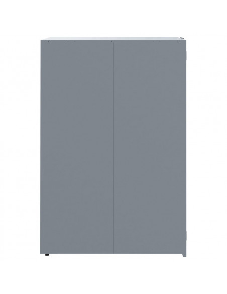 Copribidone con Ruote per 6 Bidoni Grigio 414x79x117cm Acciaio