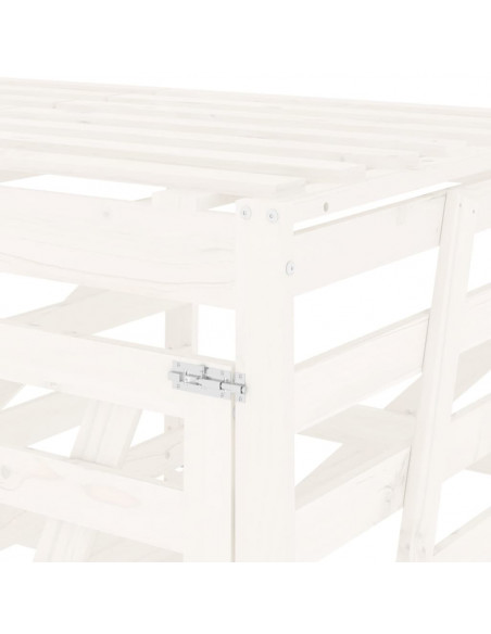 Copribidone Doppio Bianco in Legno Massello di Pino