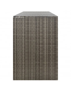 Copribidone Quadruplo Grigio 274x80x117 cm in Polyrattan