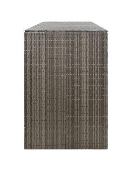 Copribidone Quadruplo Grigio 274x80x117 cm in Polyrattan
