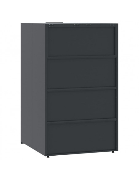 Copribidone Ruote Bidone Singolo Antracite 69x79x117cm Acciaio