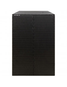 Copribidone Triplo Nero 207x80x117 cm in Polyrattan